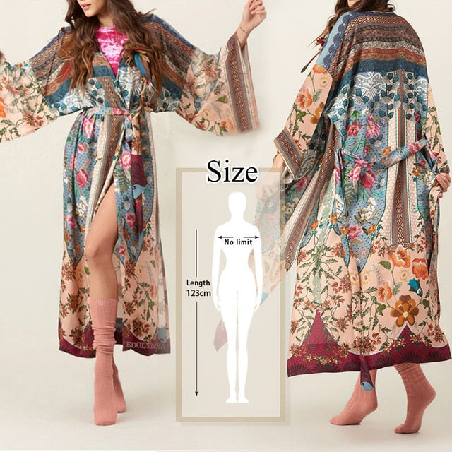 2020 Bohemian Printed Cover-ups Sexy Summer Beach Dress Cotton Tunic Women Beachwear Swimsuit Cover Up Bikini Wrap Sarongs Q675
