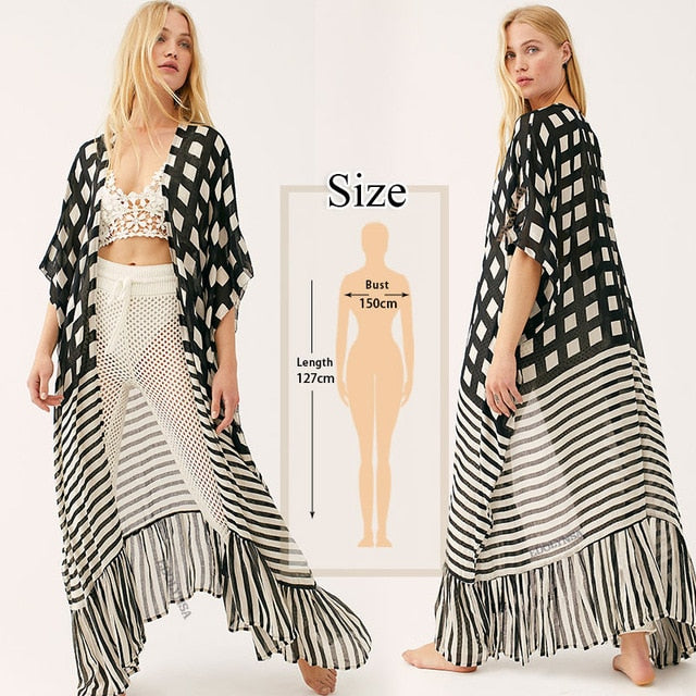 2020 Bohemian Printed Cover-ups Sexy Summer Beach Dress Cotton Tunic Women Beachwear Swimsuit Cover Up Bikini Wrap Sarongs Q675