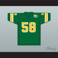 1974-75 WFL Bob Creech 58 Shreveport Steamer Road Football Jersey with Patch