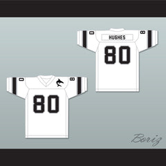 1974 WFL Dennis Hughes 80 Jacksonville Sharks Home Football Jersey with Patch