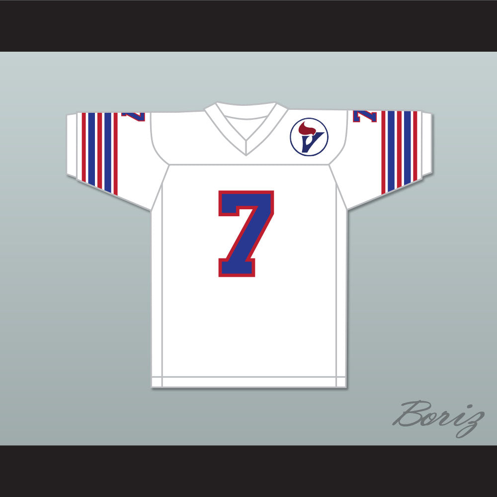1975 WFL Denny Duron 7 Birmingham Vulcans Home Football Jersey with Patch