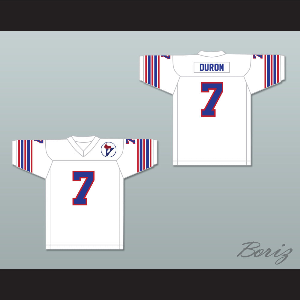 1975 WFL Denny Duron 7 Birmingham Vulcans Home Football Jersey with Patch