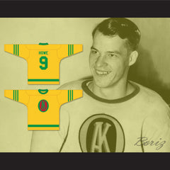 1945-46 Gordie Howe 9 Omaha Ak-Sar-Ben Knights USHL Away Hockey Jersey