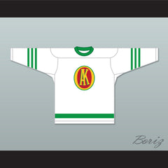1945-46 Gordie Howe 9 Omaha Ak-Sar-Ben Knights USHL White Hockey Jersey