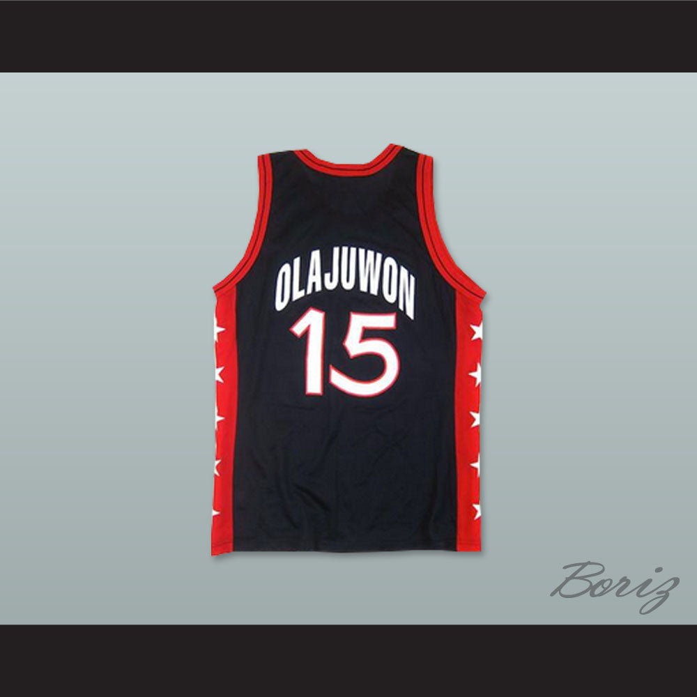 1996 Hakeem Olajuwon 15 USA Team Away Basketball Jersey