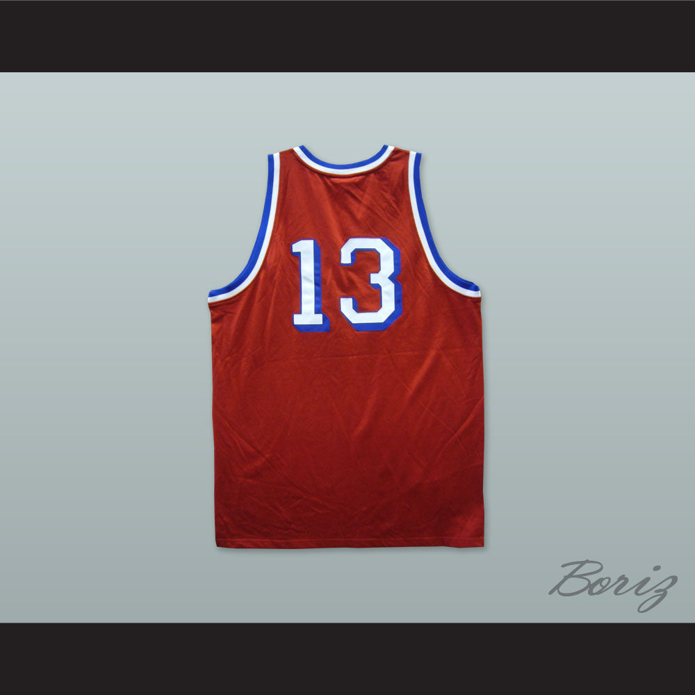 1974 Rucker Park Philadelphia 13 Red Basketball Jersey