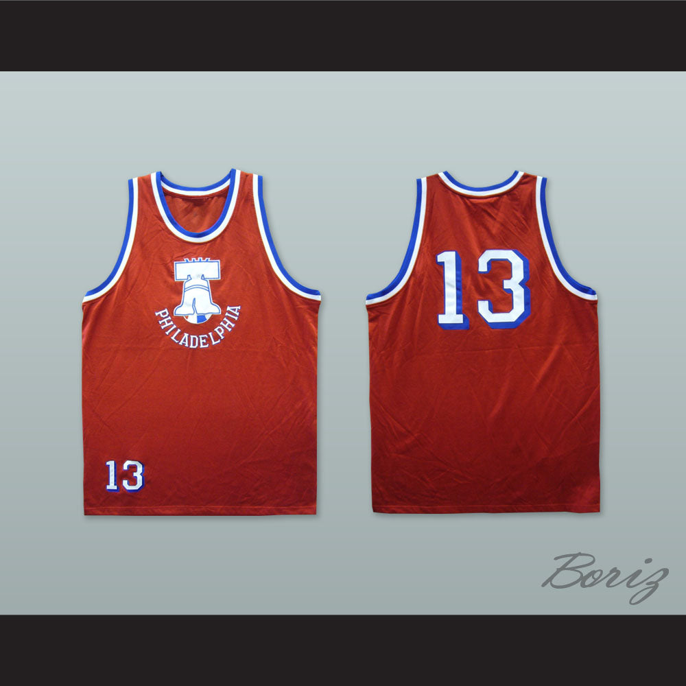 1974 Rucker Park Philadelphia 13 Red Basketball Jersey