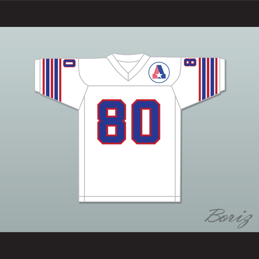 1974 WFL Steve Barrios 80 Birmingham Americans Home Football Jersey with Patch