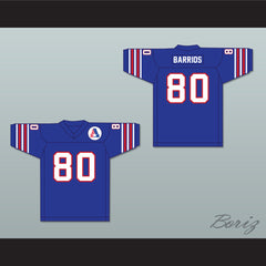 1974 WFL Steve Barrios 80 Birmingham Americans Road Football Jersey with Patch