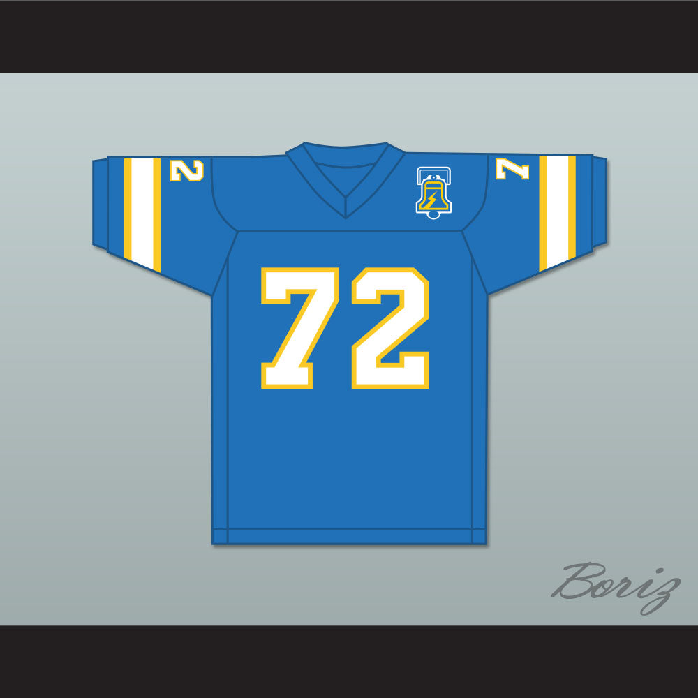 1974-75 WFL Steve Chomyszak 72 Philadelphia Bell Road Football Jersey with Patch