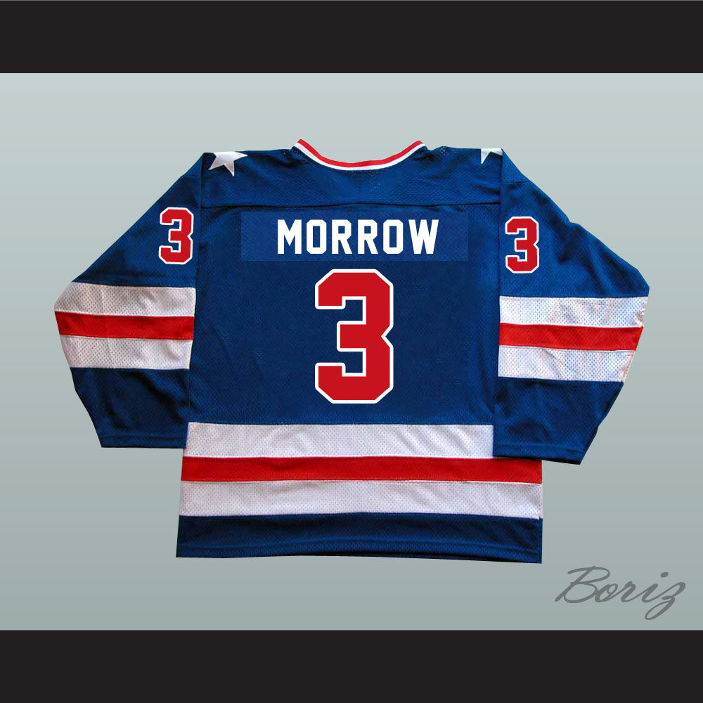 1980 Miracle On Ice Team USA Ken Morrow 3 Hockey Jersey Blue