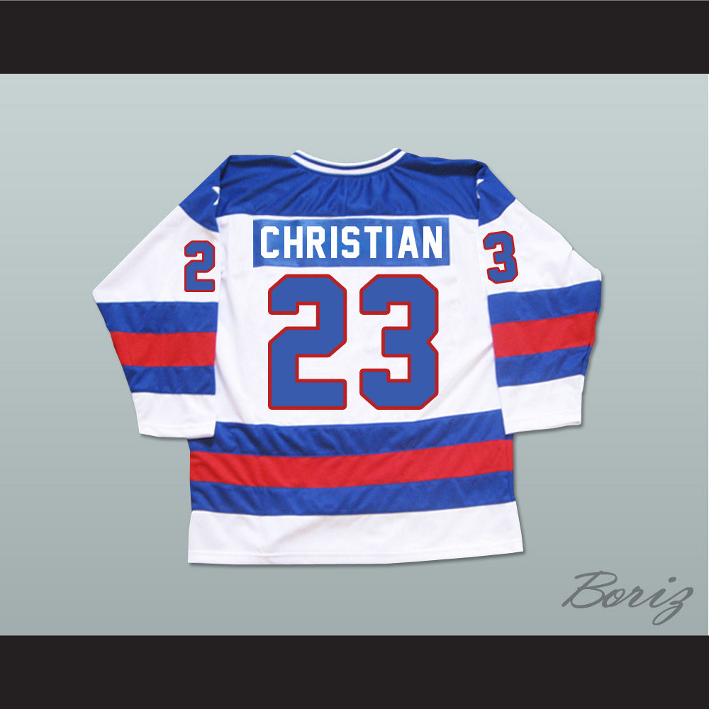 1980 Miracle On Ice Team USA Dave Christian 23 Hockey Jersey White