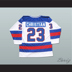 1980 Miracle On Ice Team USA Dave Christian 23 Hockey Jersey White