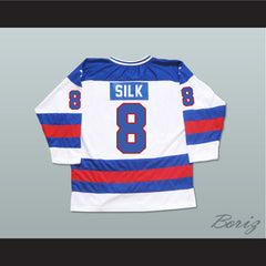 1980 Miracle On Ice Team USA Dave Silk 8 Hockey Jersey White