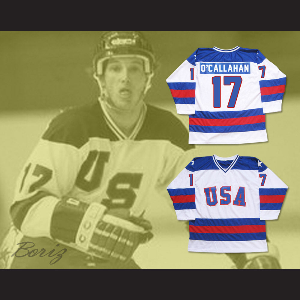 1980 Miracle On Ice Team USA Jack O'Callahan 17 Hockey Jersey White