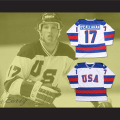 1980 Miracle On Ice Team USA Jack O'Callahan 17 Hockey Jersey White