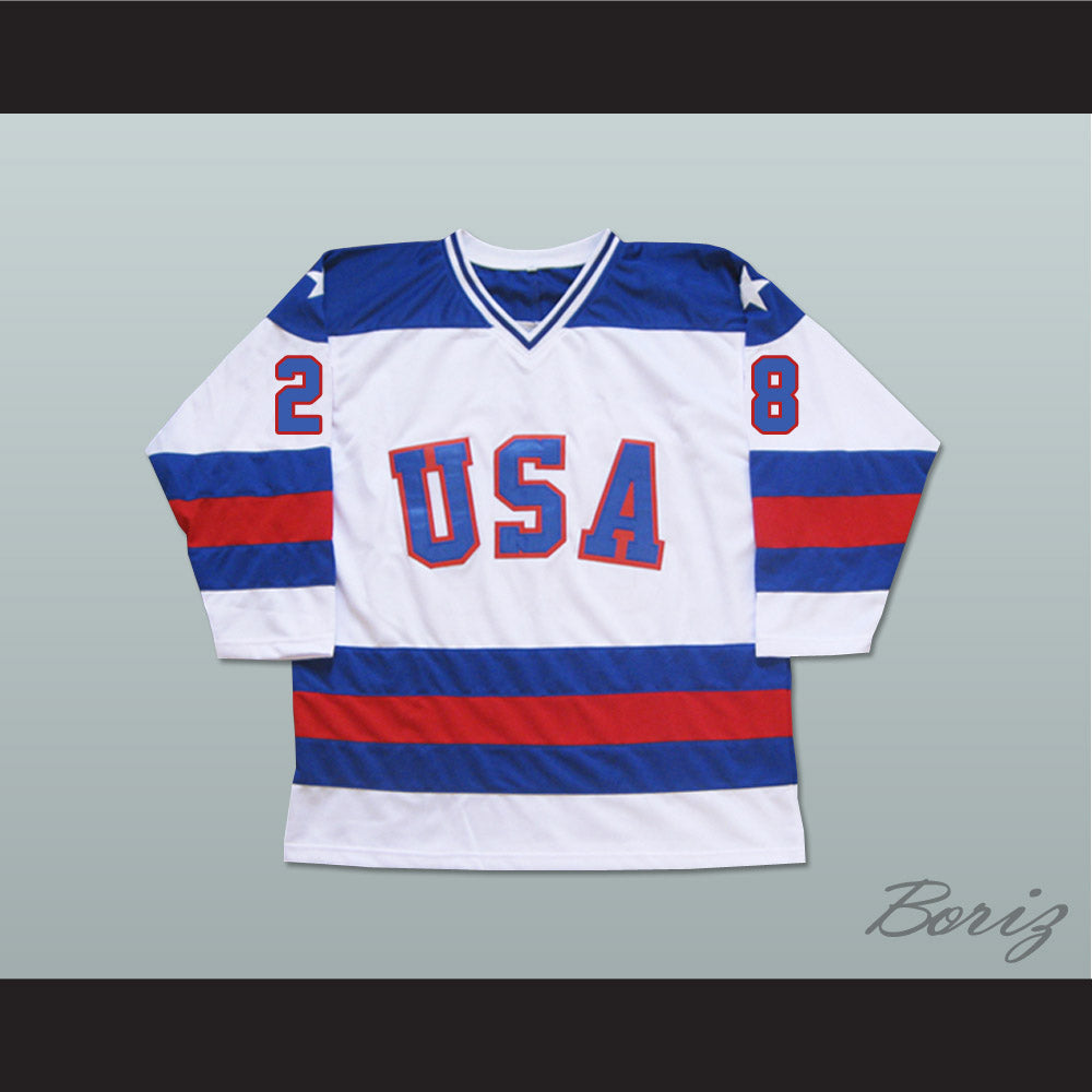 1980 Miracle On Ice Team USA John Harrington 28 Hockey Jersey White