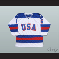 1980 Miracle On Ice Team USA Mark Pavelich 16 Hockey Jersey White