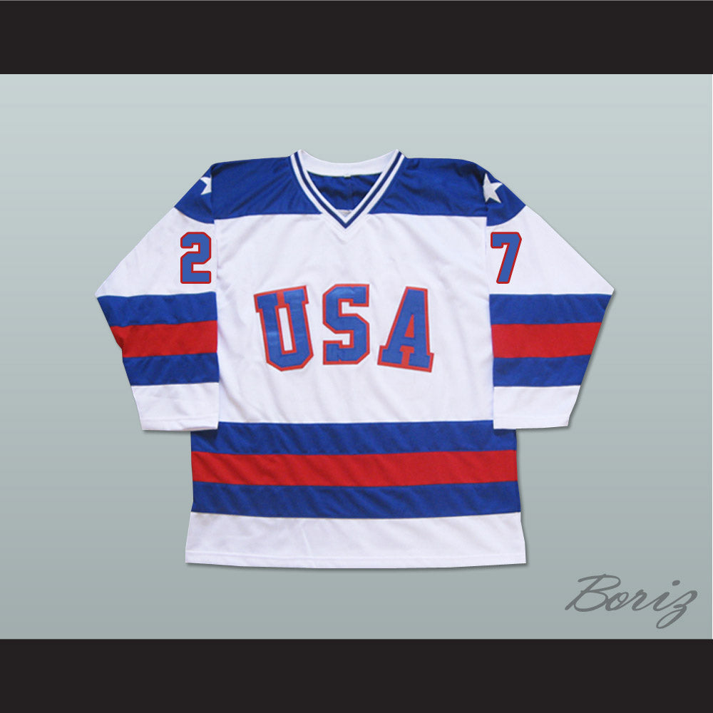 1980 Miracle On Ice Team USA Phil Verchota 27 Hockey Jersey White