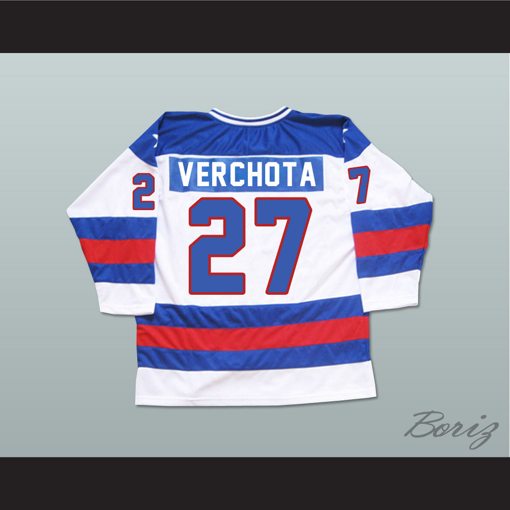 1980 Miracle On Ice Team USA Phil Verchota 27 Hockey Jersey White