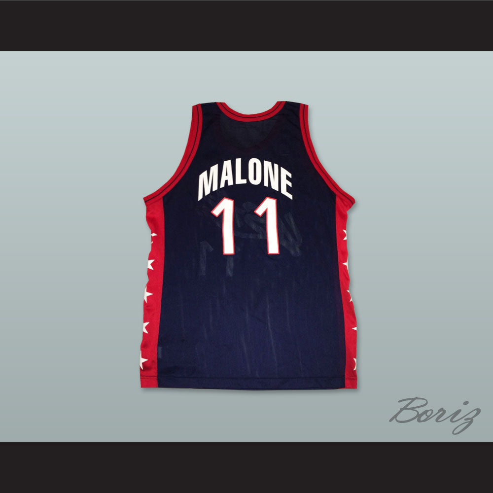 1996 Karl Malone 11 USA Team Away Basketball Jersey