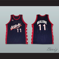 1996 Karl Malone 11 USA Team Away Basketball Jersey