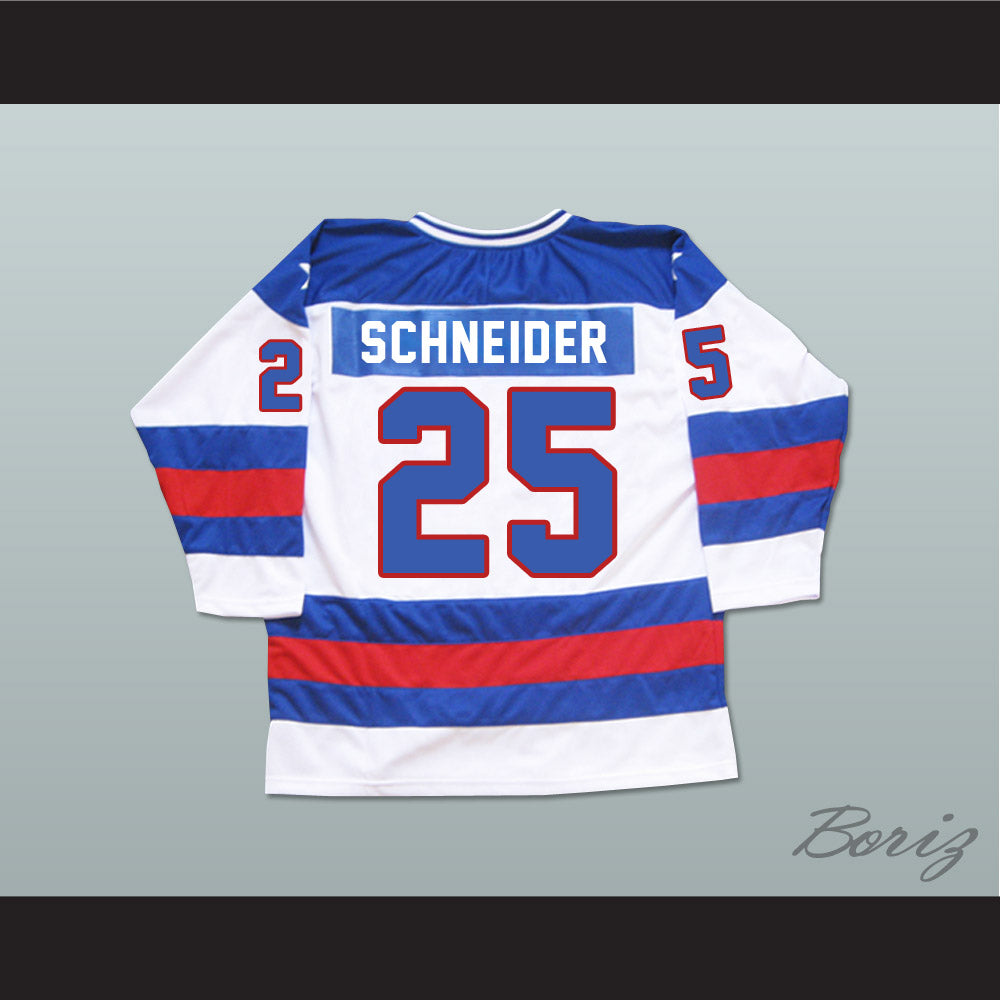 1980 Miracle On Ice Team USA Buzz Schneider 25 Hockey Jersey White
