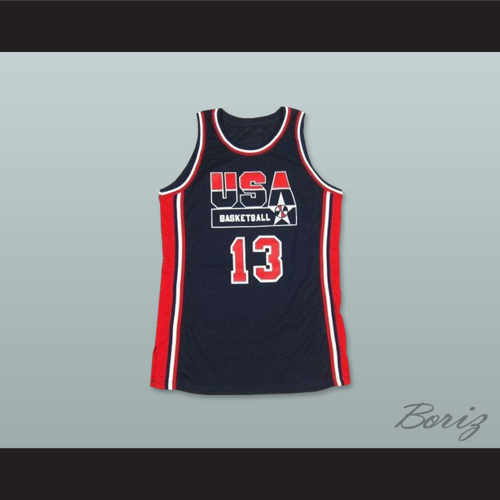 1992 Chris Mullin 13 USA Team Away Basketball Jersey