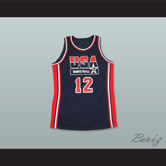 1992 John Stockton 12 USA Team Away Basketball Jersey