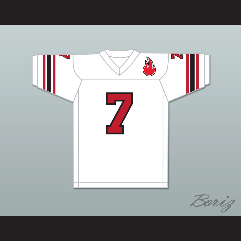 1974 WFL Virgil Carter 7 Chicago Fire Home Football Jersey with Patch