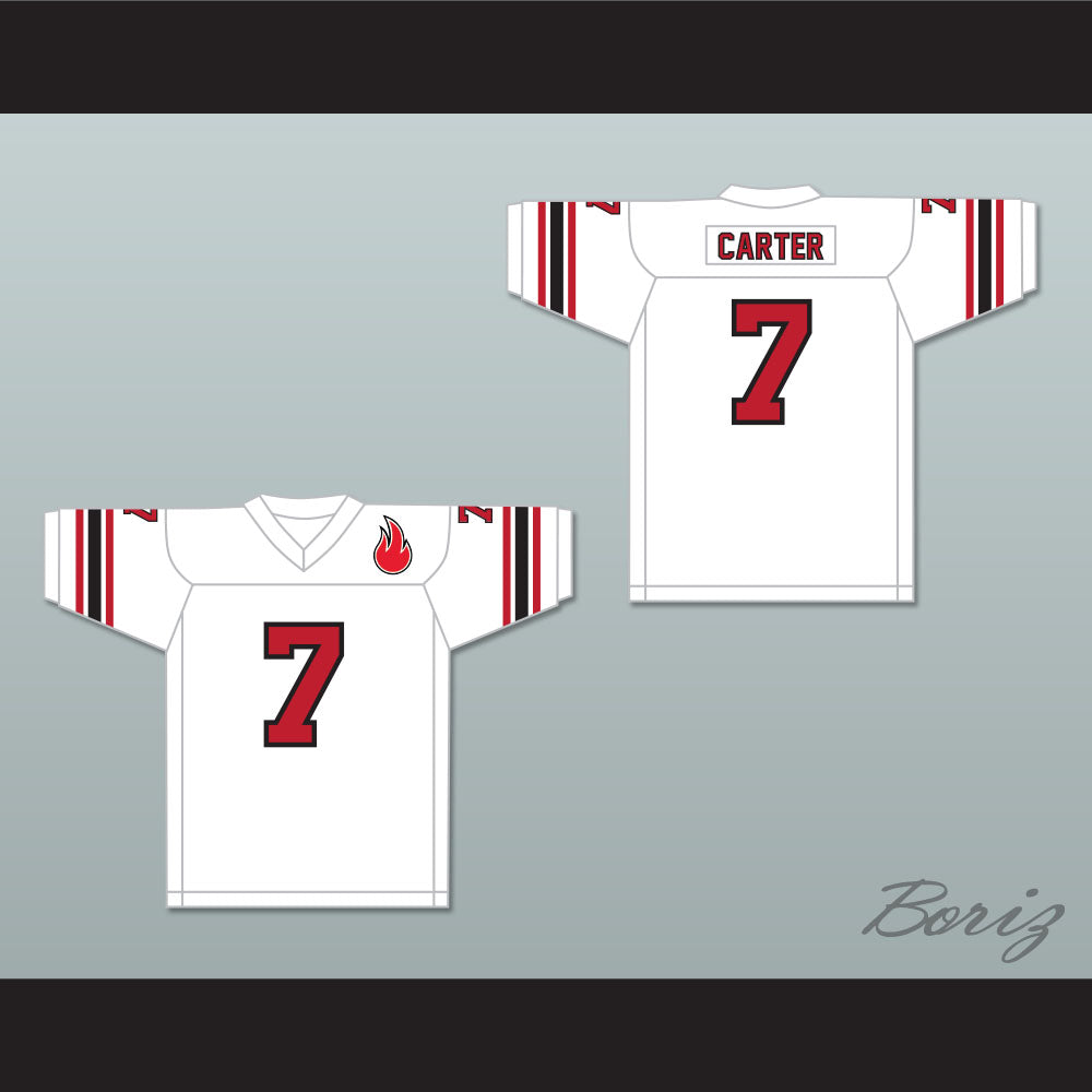 1974 WFL Virgil Carter 7 Chicago Fire Home Football Jersey with Patch