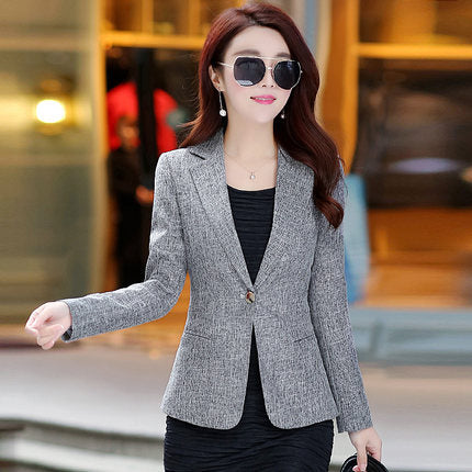 2018 New Spring Autumn Plus Size 4XL Womens Business Suits One Button Office Female Blazers Jackets Short Slim Blazer Women Suit