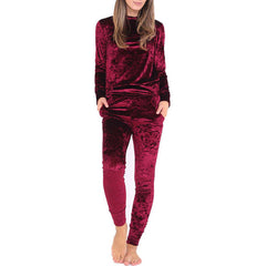 2018 Autumn Spring Plus Size Set Velvet Hoodies + Long Pants 2 Pieces Female Set Casual Tracksuit Velour Fashion Sportswear